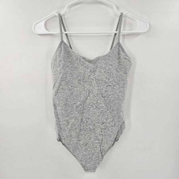Auden bodysuit gray medium thong built in bra - Picture 1 of 4